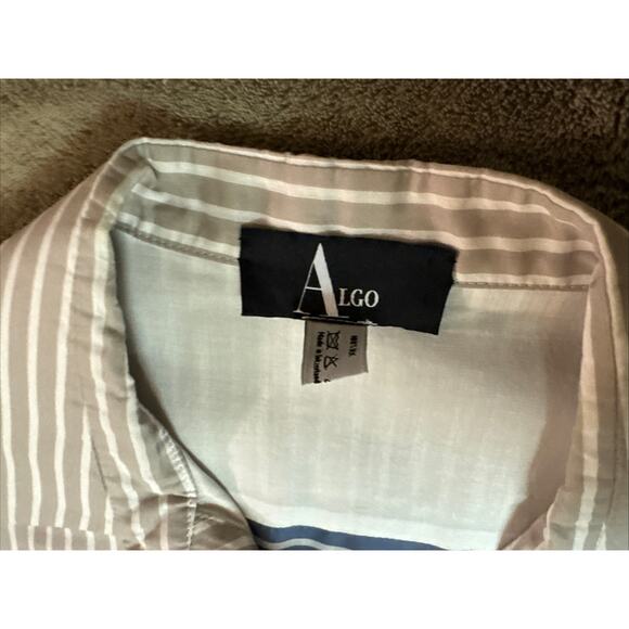 Vintage Algo Switzerland Sleeveless Striped Shirt Dress Sz S - Picture 4 of 13